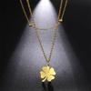 Clover Necklaces for Women Girls Lucky Stainless Steel Pendant Double Layer Gothic Classic Necklace Jewelry 2026 Gifts Wholesale