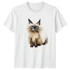 Watercolor Fluffy Balinese Cat TShirt Himalayan Cat Birthday Gift