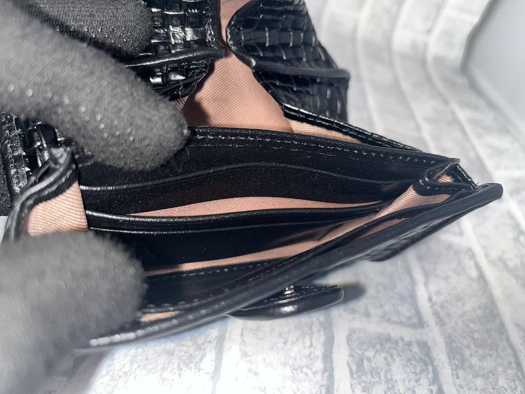 Kompakte italienische Mini-Herrenbörse aus echtem Rindsleder mit maschinell geprägtem Netzmuster (Schwarz)