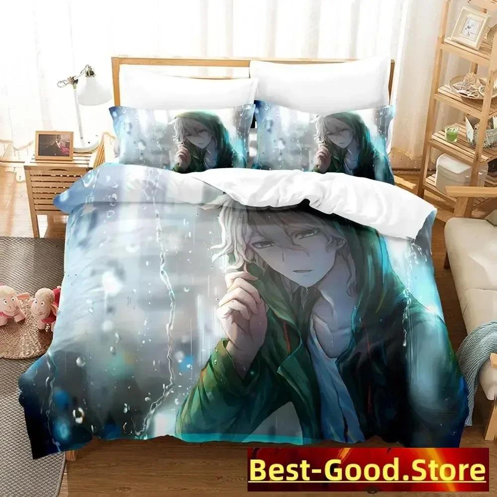 Danganronpa V3 Bettwäsche-Set Cartoon Anime Dreiteiliges Set Erwachsener Kind Schlafzimmer Bettbezug-Sets Kawaii Mädchen Bettdecke Bettwäsche-Sets