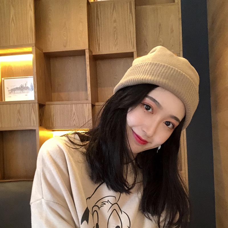Hat Women's Autumn and Winter Wool Hat Cotton Hat Versatile Cold Hat Warm Confinement Knitted Hat Autumn and Winter