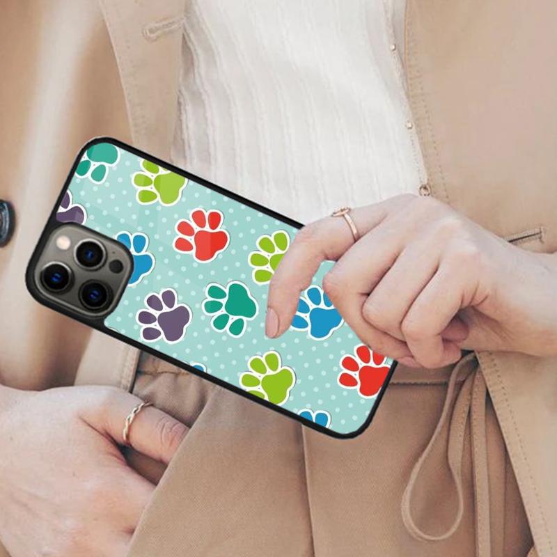 Colorful Dog Paws Pattern Magnetic Phone Case For APPLE iPhone 17 Air 16 14 13 12 Pro Max 15 Plus Wireless Charge MagSafe Cover
