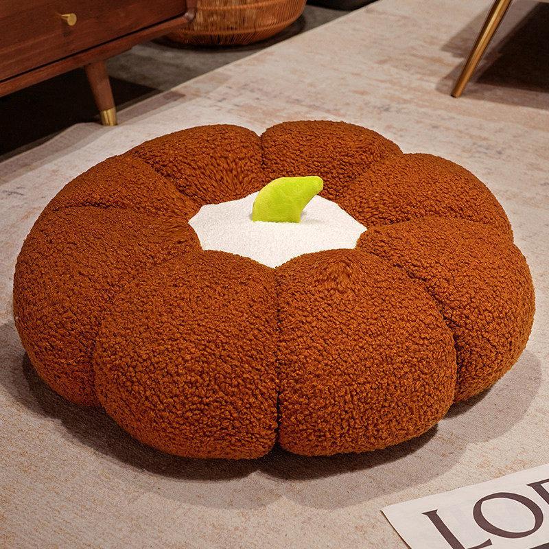Tatami Bay Window Pumpkin Cushion Floor Stool with Backrest 45x15 cm