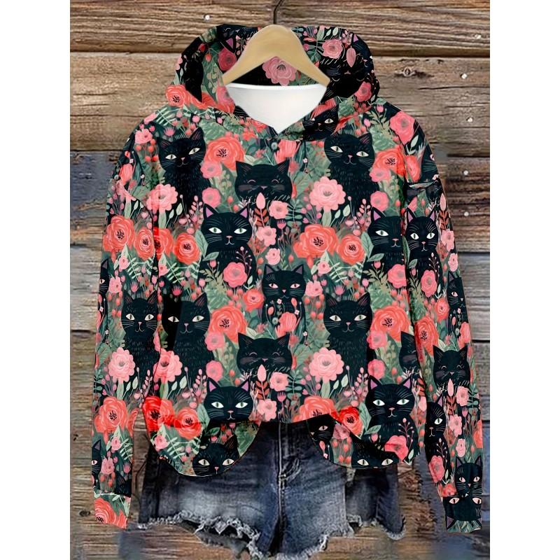 Womens Oversized Hoodie With 3D Digital Dog Print Casual Comfortable Sweatshirt 2025