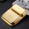 ZISIZ Gold 304 Stainless Steel Divided Meal Plate Set