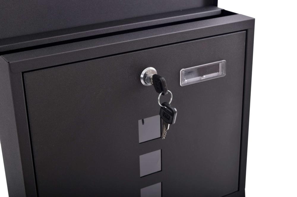 Hans Letterbox with Newspaper Holder Black