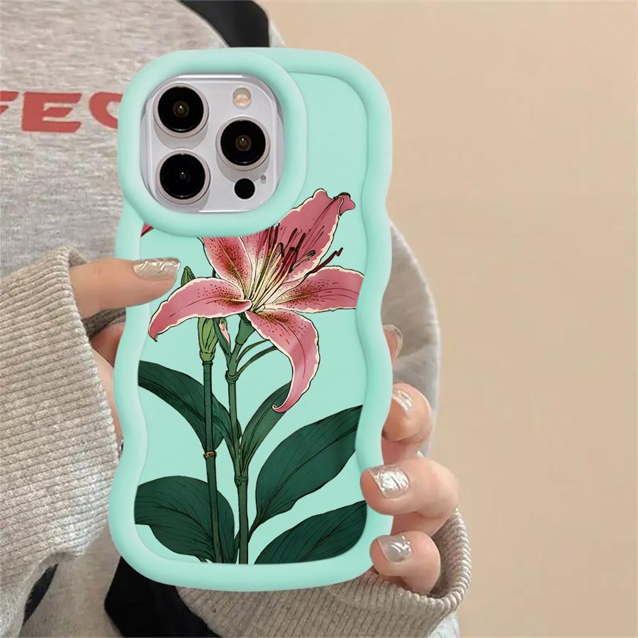 Soft Phone Cover Case for iPhone 16 Pro Max 13 12 XR 11 14 8 15 Plus 17 Air Simple Floral