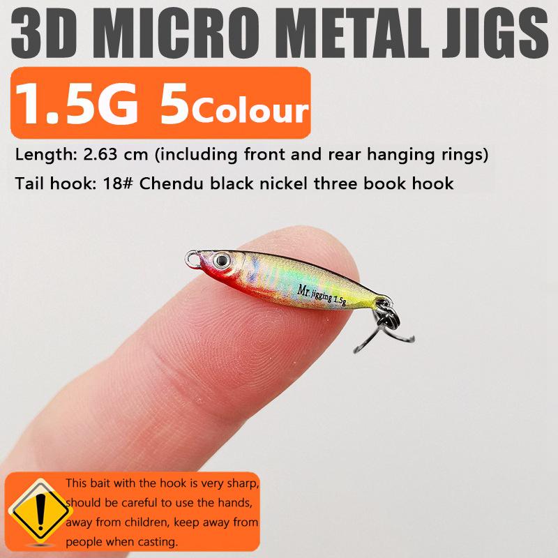 1.5g 3g 5g Micro VIB Lure Mini Metal Spoon Ultra Light 3D Eyes Flash Finish for Trout Panfish Stream Fishing