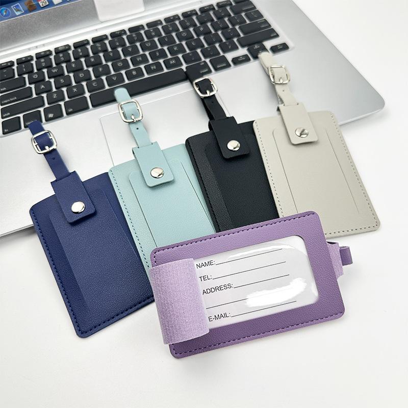PU Leather Luggage Tag for Women Men Travel ID Holder Suitcase Label Portable Boarding Tag Accessories