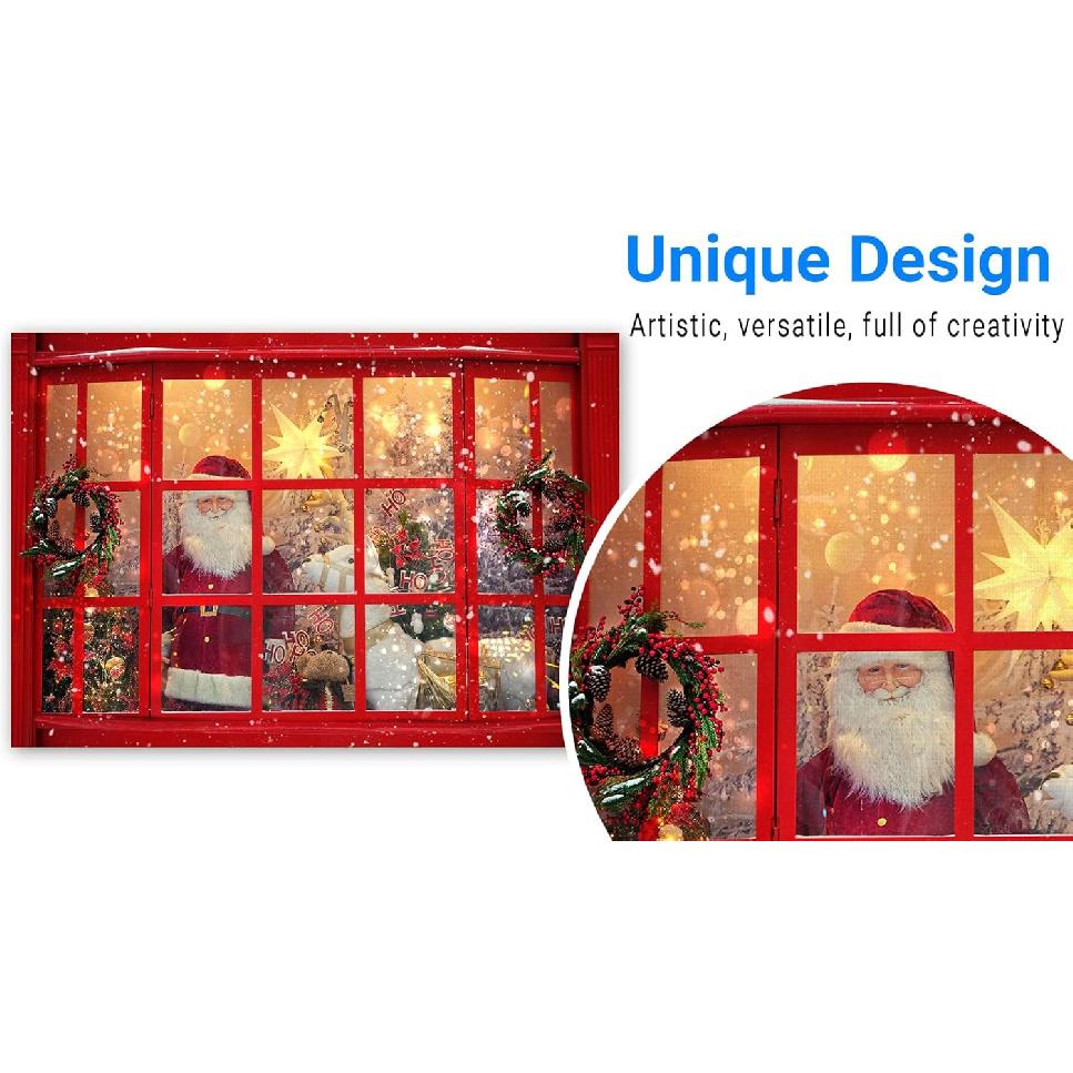 Funnytree 7x5FT Christmas Store Santa Claus Photography Backdrop Xmas Wall Decoration Winter Gifts Background Photo Booth