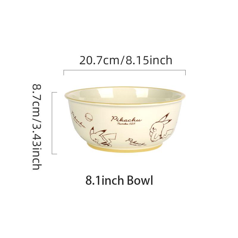 SHUNXIANG Pokémon Keramik Geschirrset Pikachu Cartoon Muster Keramik Schüssel Teller Gericht Speiseteller Mikrowellengeeignet Geschirr