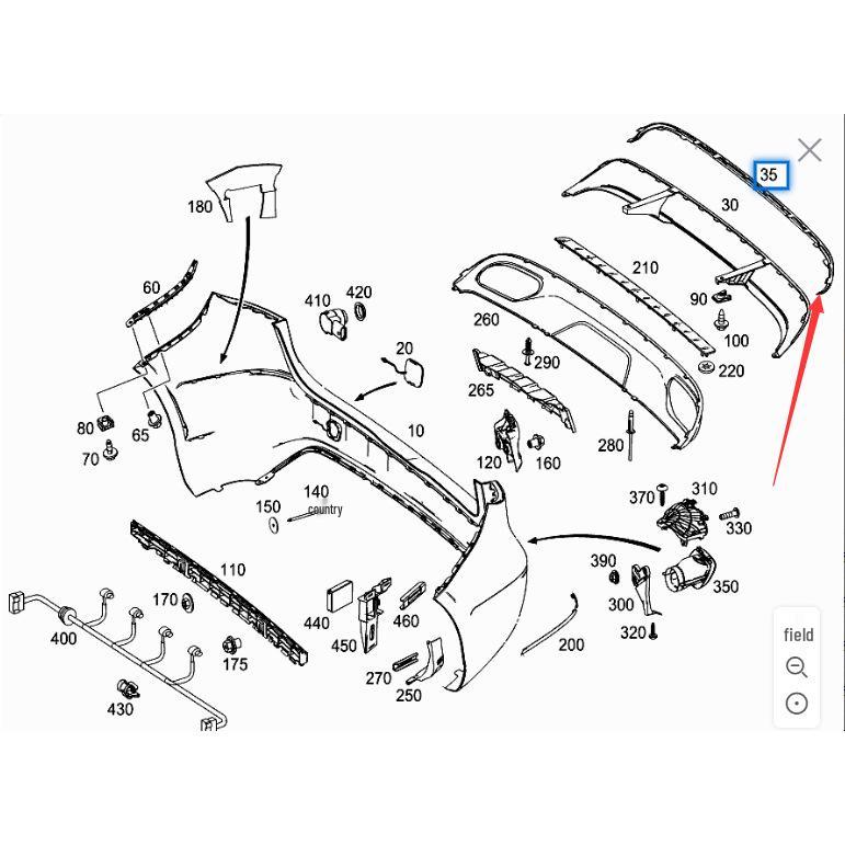 Mercedes-Benz B-Class B200 W246 Rear Bumper Decorative Chrome Strip