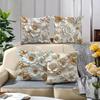 Pearl Gold Leaf Floral Pattern Home Decor Pillowcase Living Room Sofa Polyester Cushion Cover With Zipper