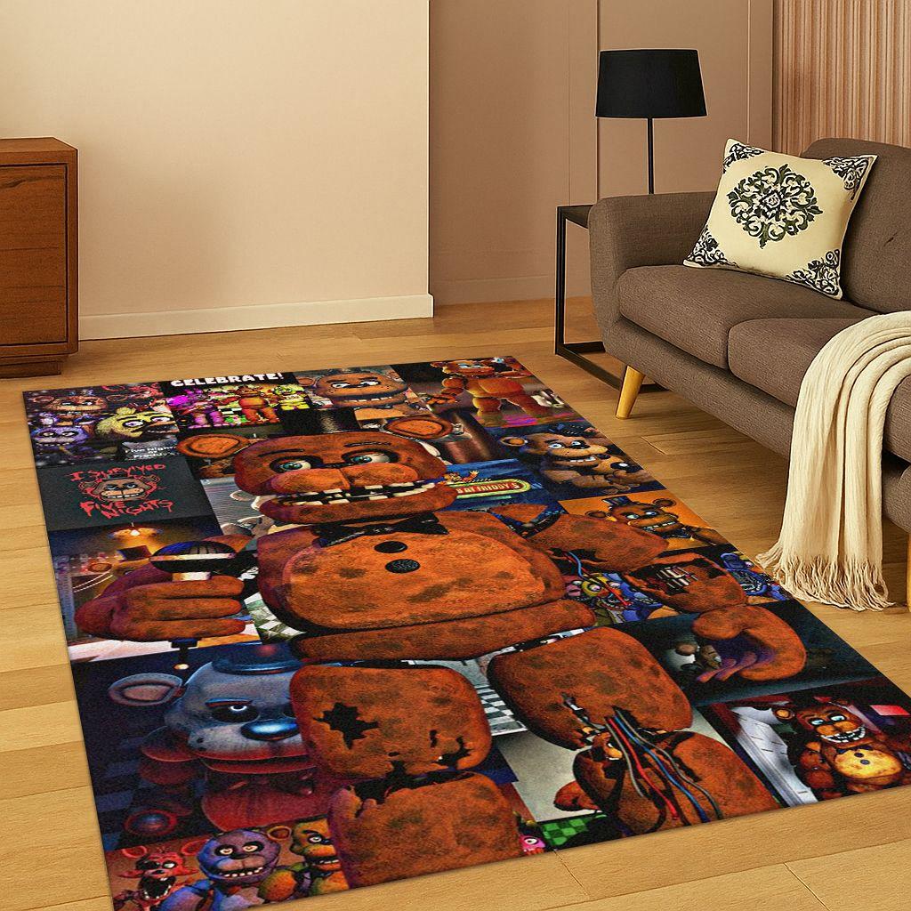 

3D Game F-FNAF Freddy Cartoon Carpet Rug for Home Bedroom Living Room Sofa Doormat Decor,Kid Area Rug Play Non-slip Mat Gift 40x60cm