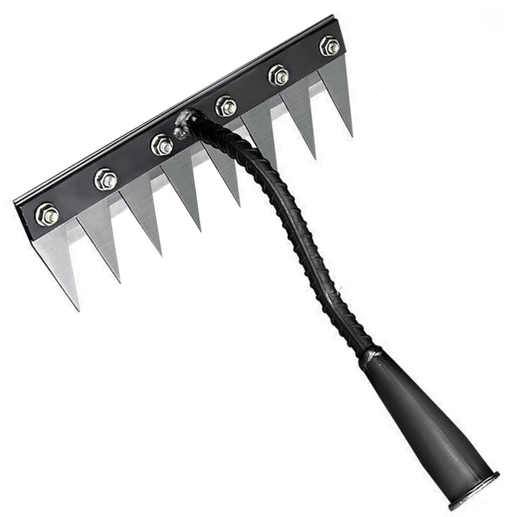 5/6/7/8 Teeth Garden Weeding Rake Carbon Steel Removable Rake Soil Hoe Agricultural Straw Rake Multi Purpose Weeding Tools