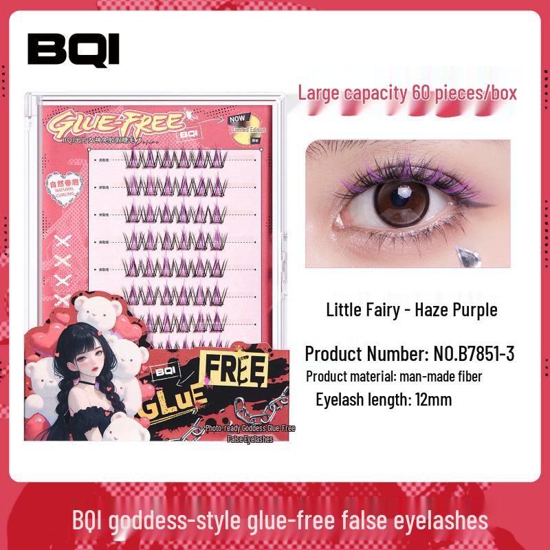 BQI Photo Goddess Glue-Free Colored False Eyelashes for Festivals & Cosplay - Beauty Makeup Tools.