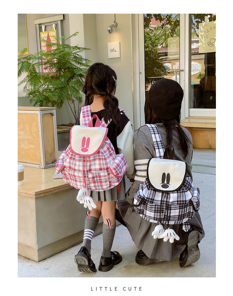 2024 Plaid Mummy Bag: Cute, Large-Capacity Parent-Child Backpack for Students