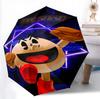 Cartoon Pac-Man Theme Umbrella Compact Portable Folding Umbrella Anti-UV Sunshade Rain Umbrella for Gift