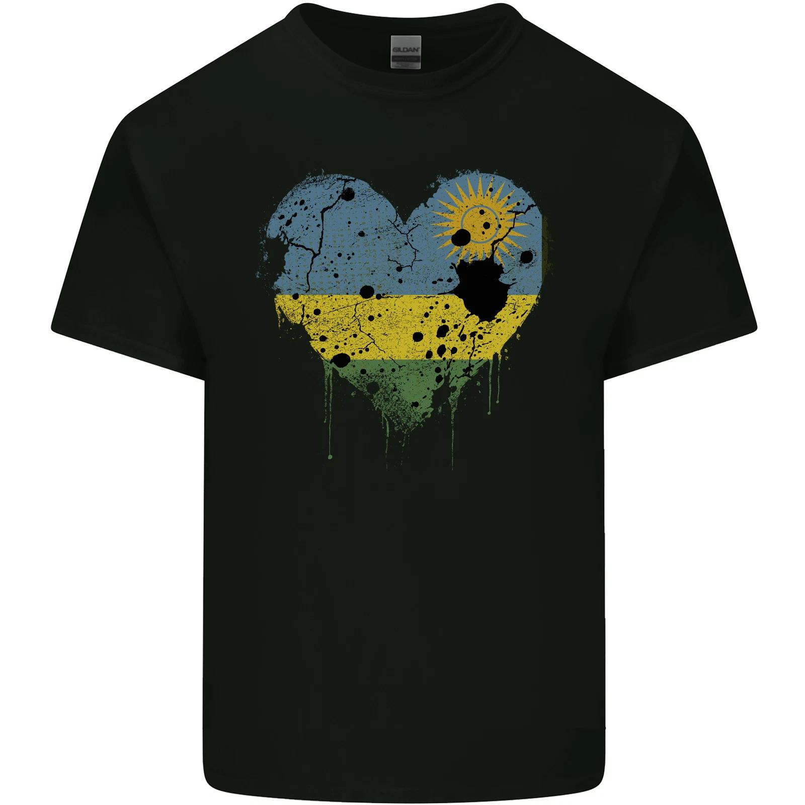 Love Rwanda Flag Rwandan Day Football Kids T-Shirt Childrens XL