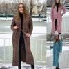 Women's Cable Knit Cardigan Coat with Belt - Long, Loose Fit, Thickened, Elastic - 2024 Autumn/Winter Collection