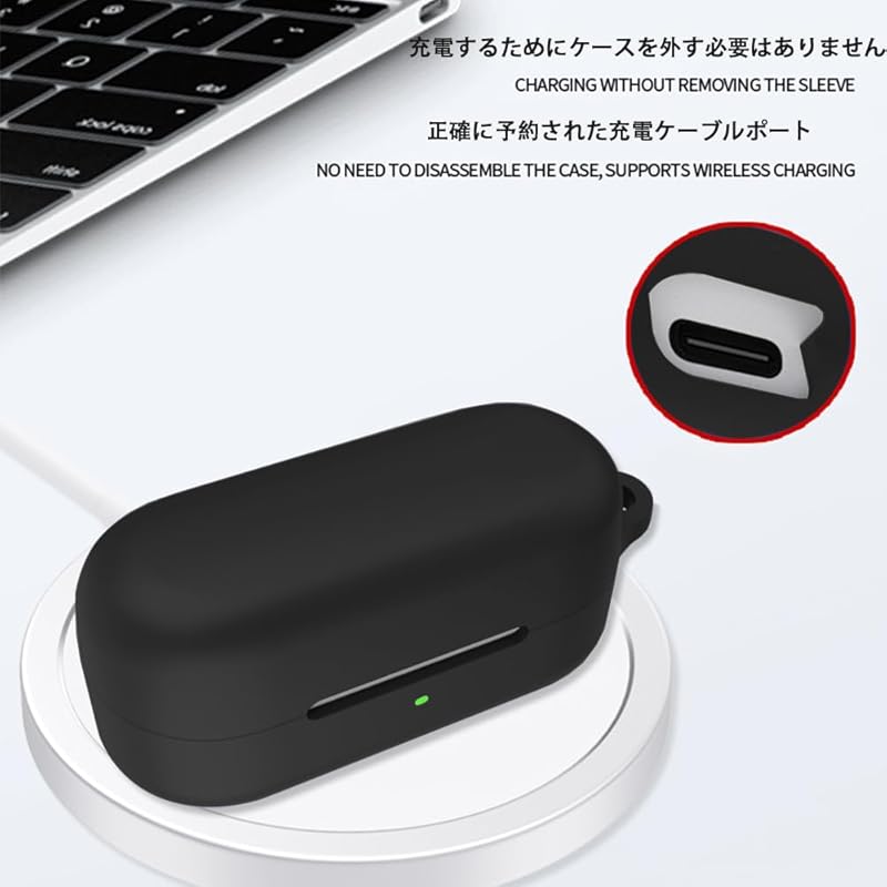 For Sony WF-C510 Case Protective Cover [SHANCHI] Wireless Earphone Silicone Protective Cover ((with Climbing Buckle + Strap) Anti-fall, Anti-scratch,