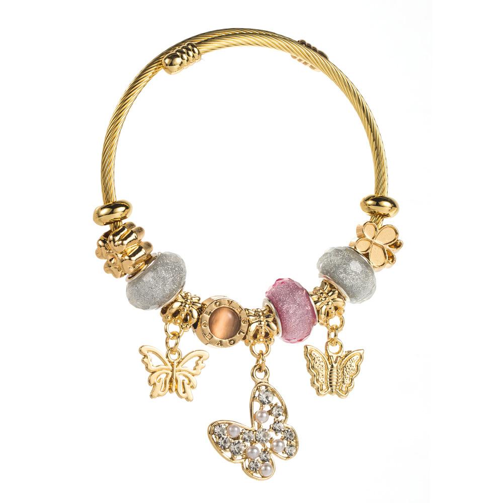 Butterfly Inlaid Diamond Adjustable Versatile Fairy Bracelet Personalized Bestie Wristband