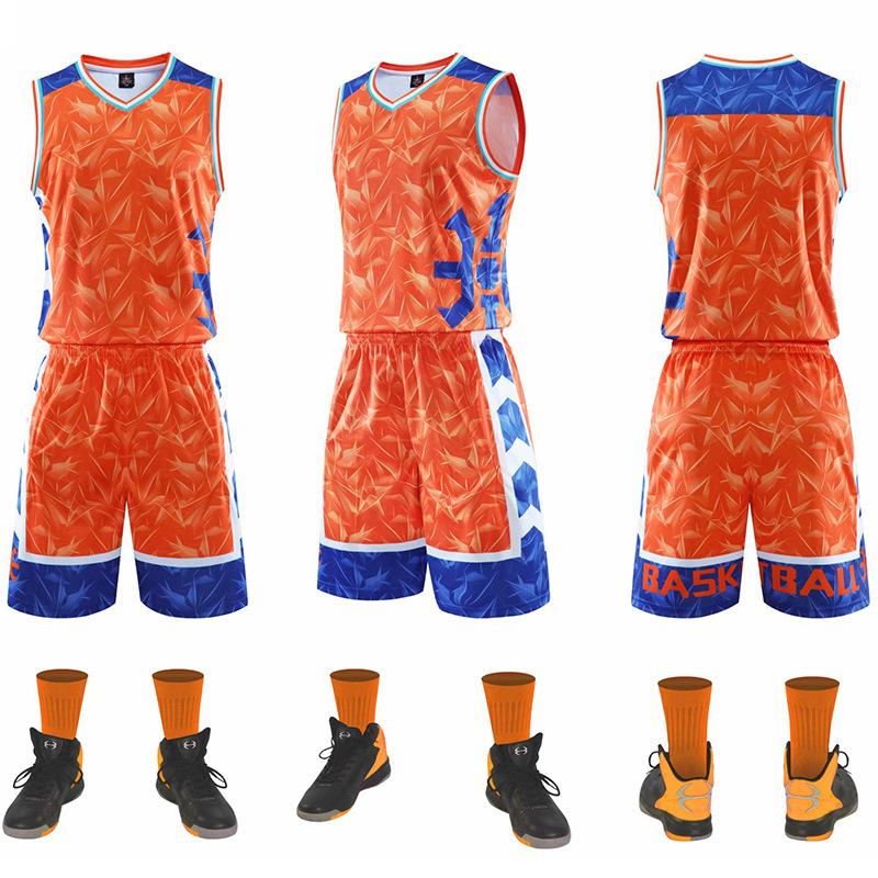 

Basketball Suit Men S Printing College Student Game Sports Short Sleeve Team Training Suit Vest Children S Basketball Clothing adult 5xl помаранчевий
