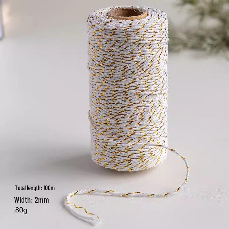 Two-Color Hemp Rope Christmas Gift Wrap: Handmade DIY Cotton & Linen Ribbon for Festive Packaging