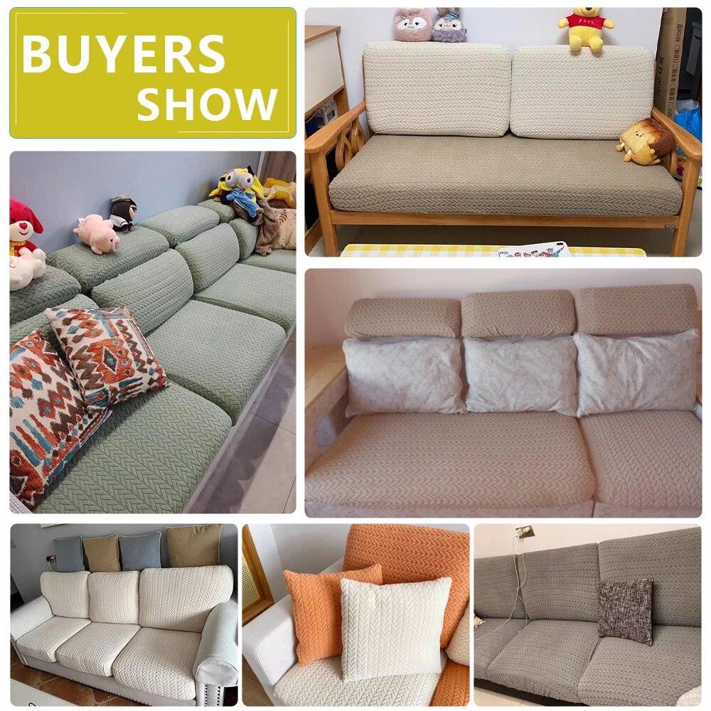 Huse elastice de perne de canapea îngroșate model Jacquard Husă de scaun pentru canapea de protecție pentru sufragerie în formă de L husă de canapea de colț