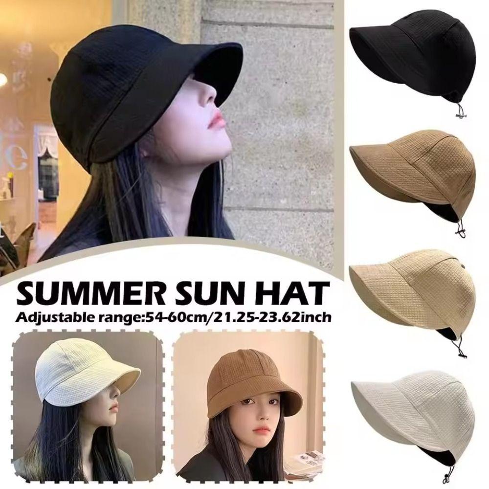 

Foldable Beach Cap Waffle Peaked Cap Casual Sun Hat Summer чорний