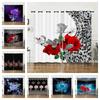 Curtains Love Rose Valentine Hunliji Curtains Bedroom Living Room Blackout Curtain Perforated