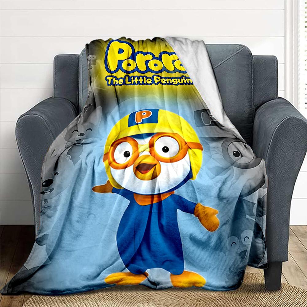 1pc Pororo Adventure Outdoor Blanket Lightweight Flannel, Soft & Warm, All Season Use for Sofa, Outdoor, Camping, Living Room, Office, Chair