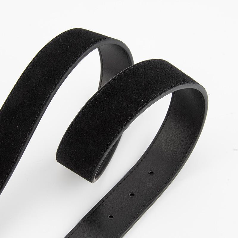 Korean Version Simple Frosted Cowhide Belt for Women High-end Retro Versatile Jeans Belt Square Buckle Suede Belt for Women