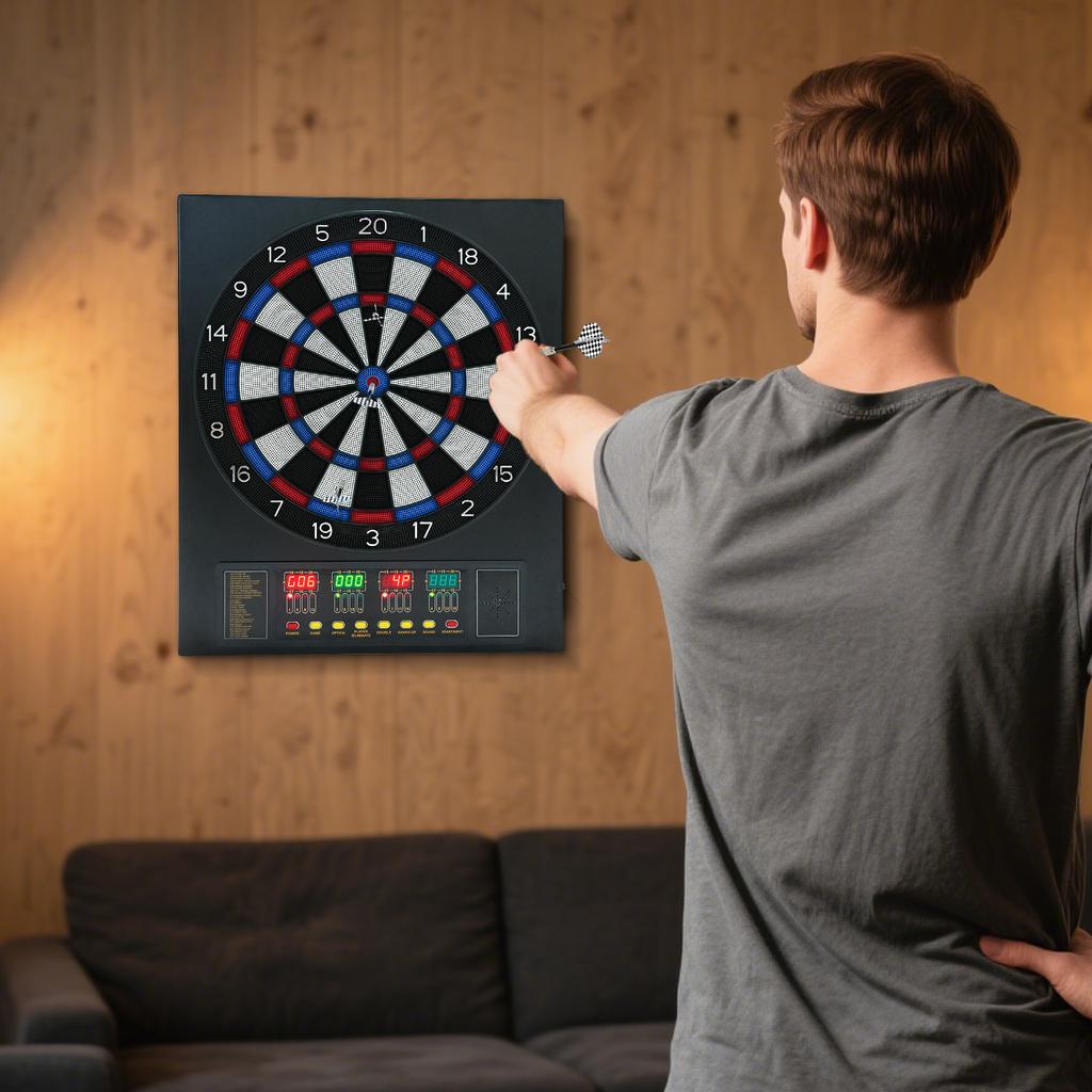 Electronic Dartboard Set, Box-type Electronic Dartboard with 12 Darts and 100 Dart Heads for Home/Office/Party