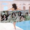 Kpop Girls Korean I-illit Music Anime Beach Swimming Towel Soft Absorbent Washcloth Children's Gifts for Kids Travel Camping Gym