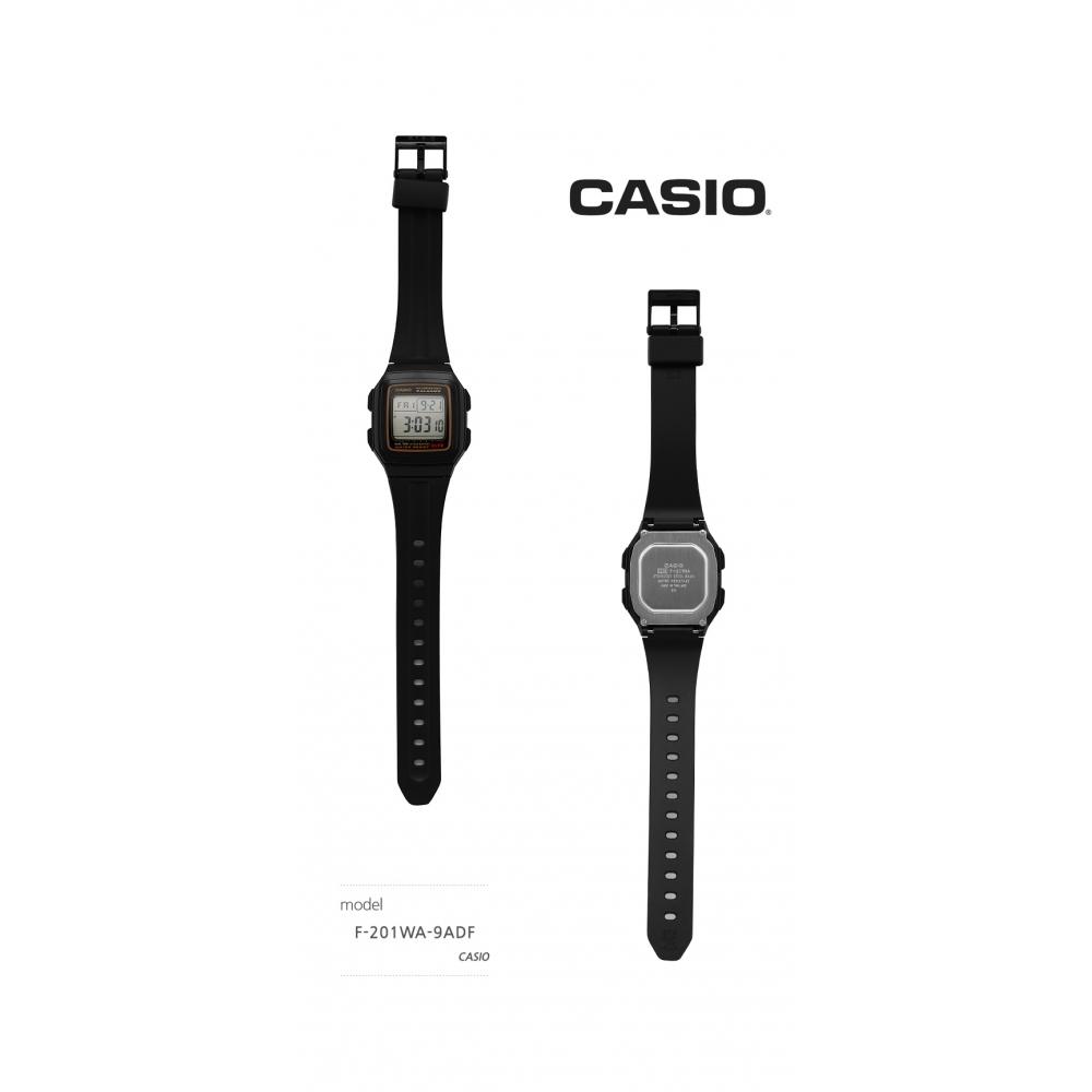 Casio F 201wa 9adF  F 201wa 9a  Digital Square SportS Soldier Men S Pu Watch