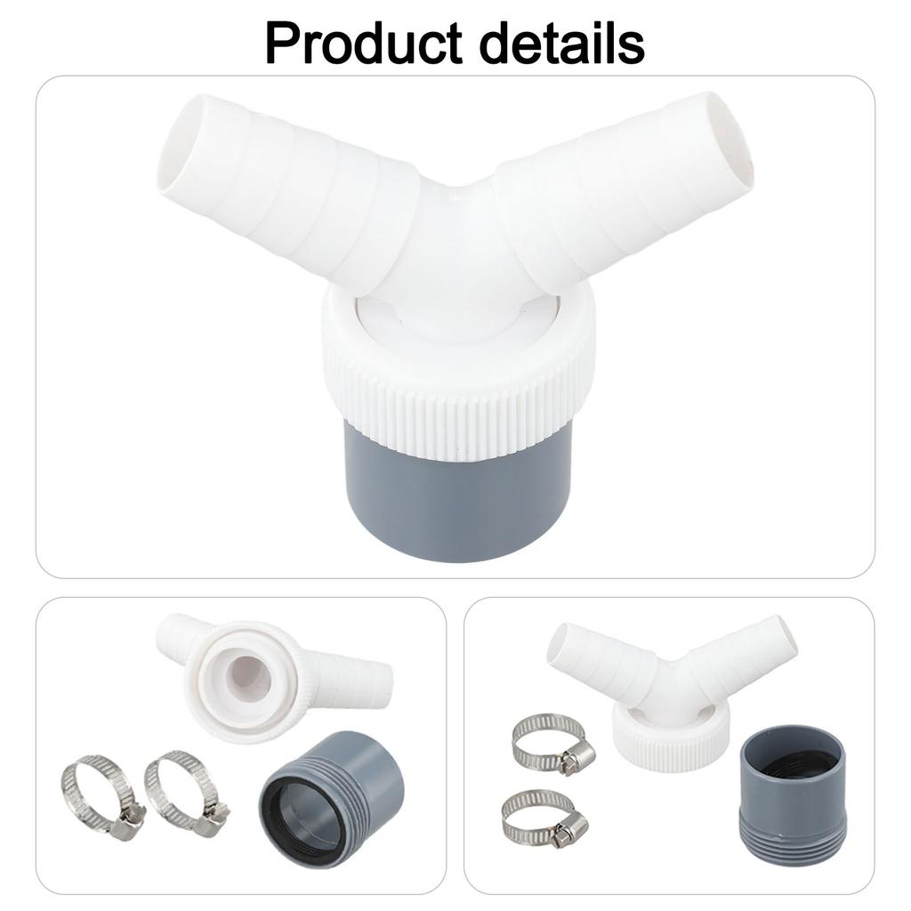 Dishwasher Washing Machine Drain Adapter Double Connection Y-type Three-way Two-in-one Connector Converter 1 1/4 Inch 40 Mm