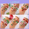 Christmas Reindeer Santa Waterfall Beaded Bracelet With Metal Coating For Celebrations