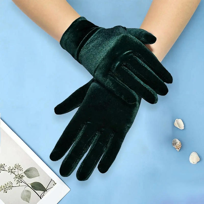 Herbst- und Winter Damen Goldene Samthandschuhe Elastische Samthandschuhe Outdoor Radfahren Warme Fahrhandschuhe Flache Öffnung