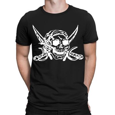 Pirate Distressed Horror Skull Skeleton Mens Womens 100% Cotton T-shirt Mens Tees Tops Tee Top #TA-84