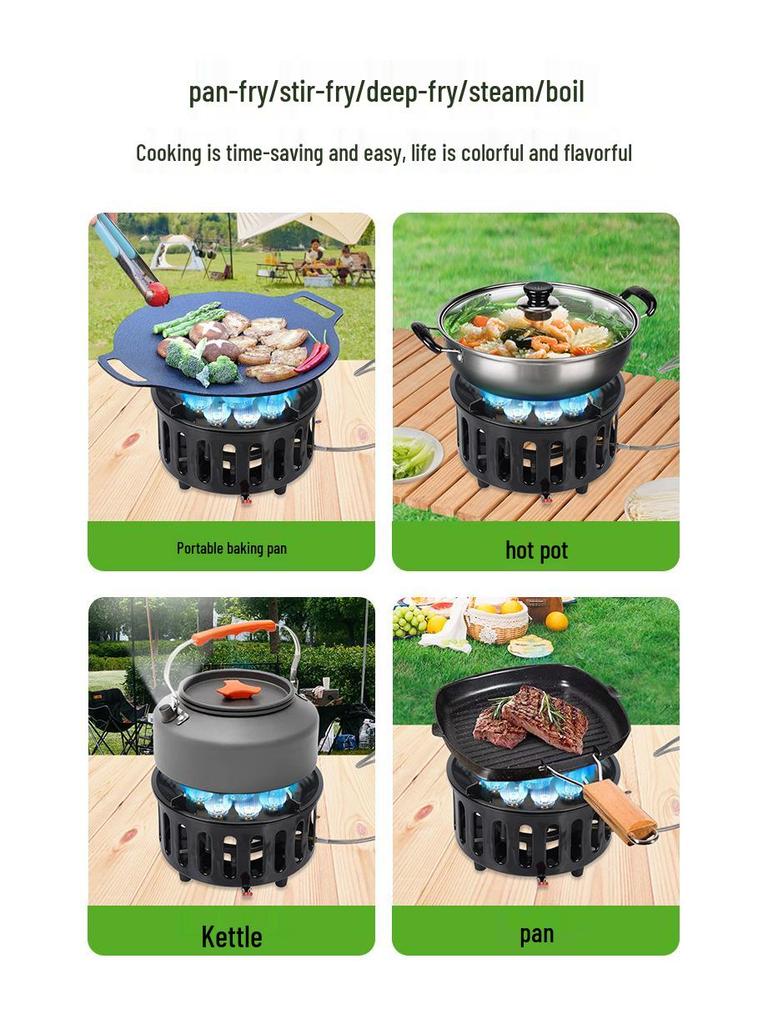 Nine-Head Portable Outdoor Gas Stove for Camping and Picnics