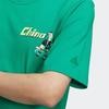 adidas T-shirt da uomo con stampa alfabeto panda cartone animato, girocollo, manica corta, top, verde prato, IP3963