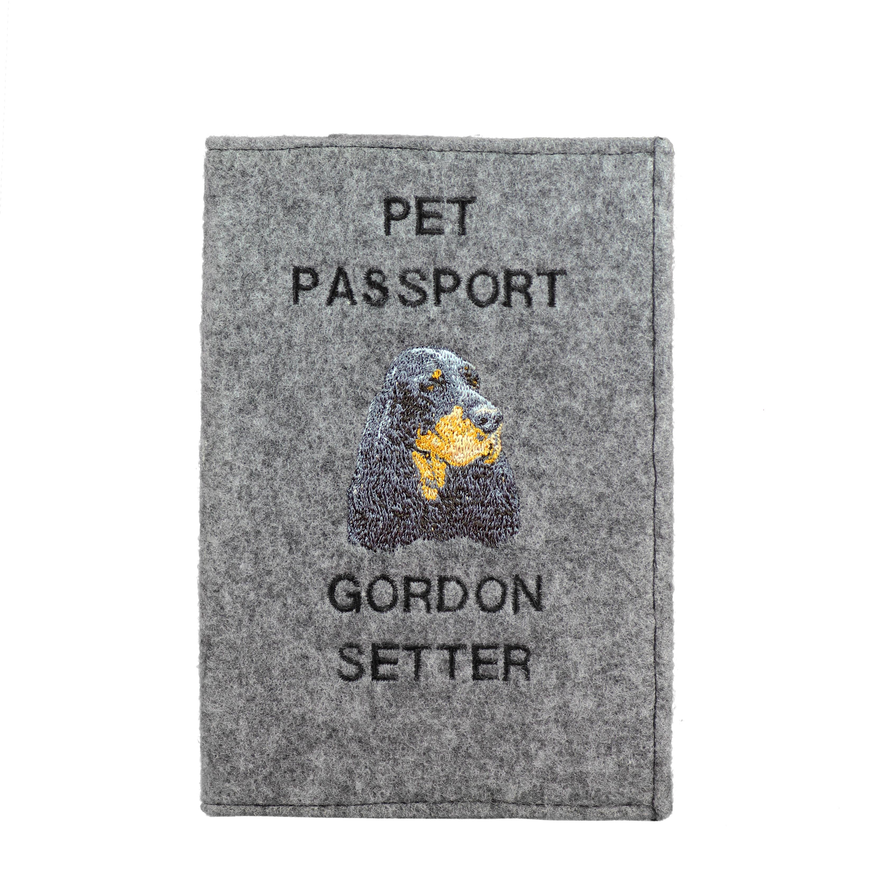 

Gordon setter - Dog passport case, document case, gift for the traveller from the Art-Dog brand сірий колір