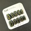 10Pcs Green Cat Eye Short Press On Nails Handmade Punk Fake Nail Tips Acrylic False Nails