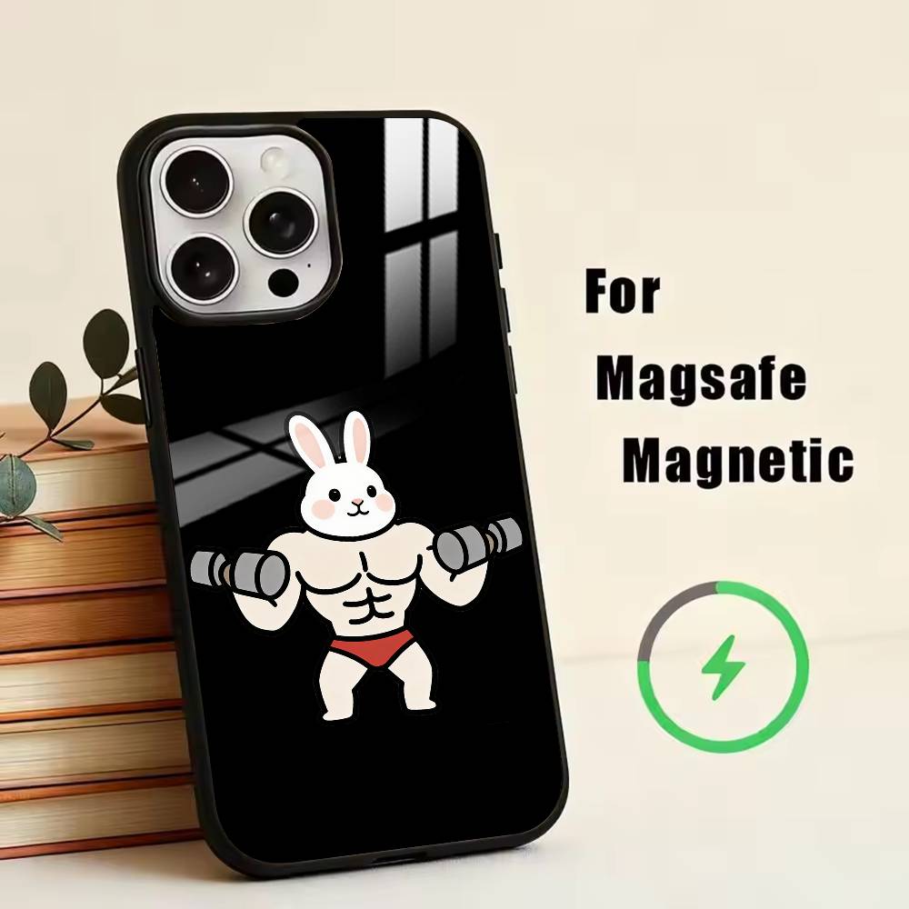 Cartoon Muscle Animals  Phone Case For iPhone17,16,15,14,13,12,11 Plus,Pro Magnetic with Magsafe Wireless Charging