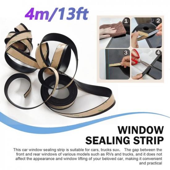 Rubber Seal Strip 4m Car Front Rear Side Window Trim Edge Moulding Weatherstrip