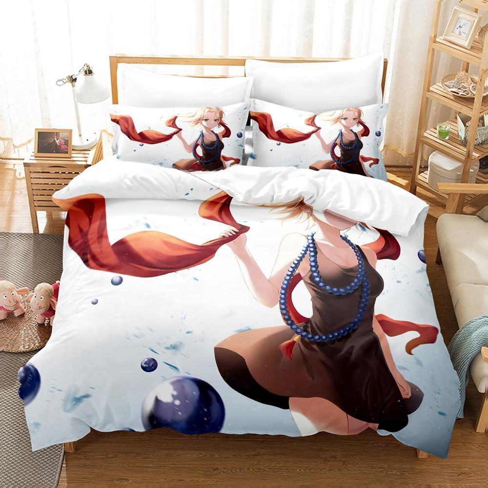 Persönlichkeit 3D-Druck Shaman King Bettwäsche-Set Cartoon Anime dreiteiliges Set Erwachsene Kind Schlafzimmer Bettbezug-Sets Heimtextilien