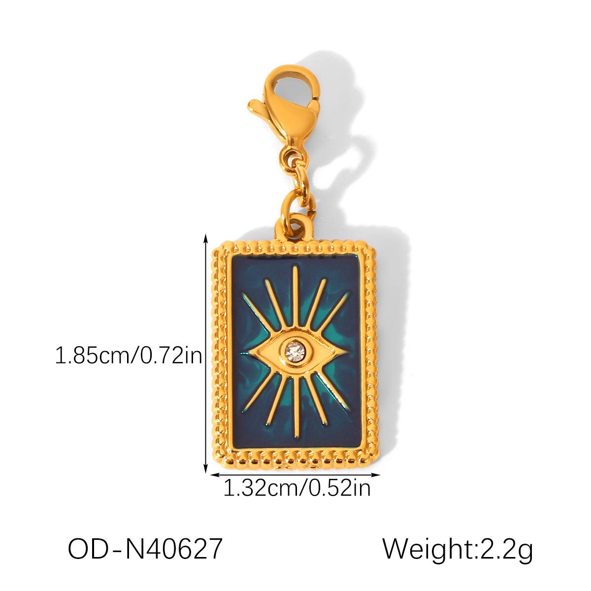 

Элегантное ожерелье из нержавеющей стали в форме сердца с Глазом Фатимы и инкрустированными бриллиантами