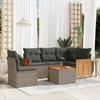 Vidaxl 6-Cz. Set di Mobili da Giardino con Cuscini, Grigio, Polyrattan