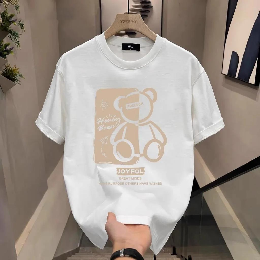 Heißer Verkauf Luxusmarke Sommer Gutaussehend Herren Reine Baumwolle Rundhals Kurzarm T-Shirt für Herren Kurzarm Lockere Oberteile